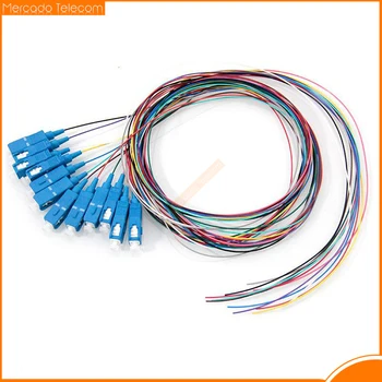 lot başına 12 adet SC/UPC Tek Modlu fiber optik SM 9/125 1 Metre pigtail 0.9 mm fiber optik kablo ftth
