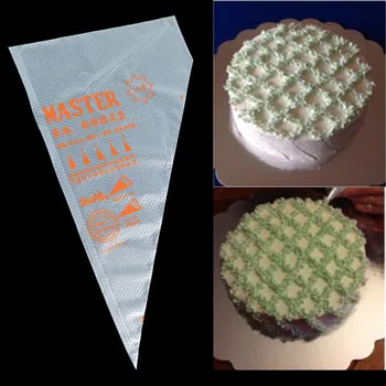 Dekorasyon Krem Boru Yüksek Seviye Gıda Sahne Plastik Tek Kullanımlık Kek Çanta Buzlanma Pasta 100 Adet / grup Pişirme Aracı