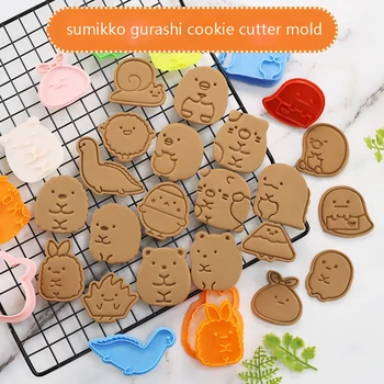 Sevimli Karikatür Sumikko Gurashi kurabiye kesici Kalıp Fondan Bisküvi Damga Sugarcraft Kek Dekorasyon Araçları