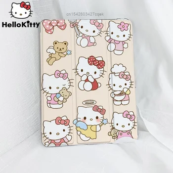 Sanrio Hello Kitty Yeni iPad kılıfı 9 10 Nesil iPad Pro 11 12.9 Üç Kat Durumda Hava 5 Mini 6 Silikon Lüks Kapak 10.2 İnç
