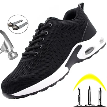 Güvenlik İş Sneakers Erkek güvenlik ayakkabıları Erkekler Hafif iş çizmeleri Erkekler Çelik Burunlu Ayakkabı İş Güvenliği Botları Erkek endüstriyel ayakkabı