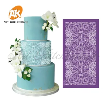 Geometri Örgü Şablon Dantel kek kalıbı Düğün Pastası Dekorasyon Araçları Yumuşak Kumaş Şablonlar Fondan Kek Kalıbı Fırın