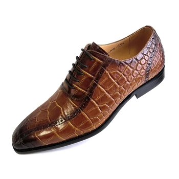 Oxford Erkek elbise Ayakkabı resmi iş dantel-up tam tahıl deri ayakkabı erkekler için