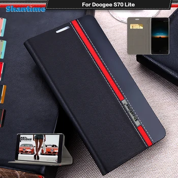 Pu deri cüzdan telefon kılıfı Doogee S70 Lite İçin Flip Kitap Durumda Doogee S70 Lite İş Durumda Yumuşak Tpu Silikon arka kapak