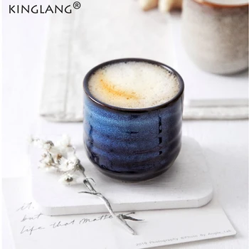 Kınglang YENİ Fincan Yaratıcı Seramik Çay Fincanı Kahve Kupa Japon Sofra Bardak 4 Renkler