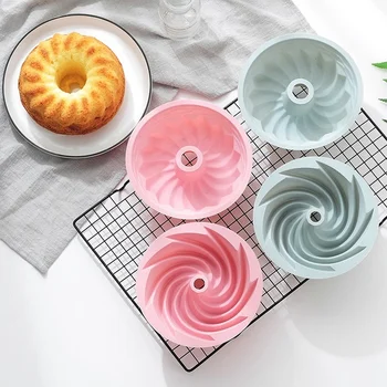 6 İnç Spiral Desen silikon kalıp Ekmek Kek Pişirme Tepsisi Mousse Brownie Tatlı DIY Kek Dekorasyon Pişirme Araçları