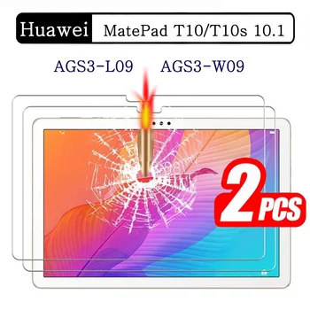 (2 Paket) temperli Cam İçin Huawei MatePad T10/T10s 10.1 2020 AGS3-L09 AGS3-W09 Ekran Koruyucu Tablet Filmi