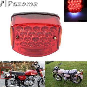Motosiklet Kırmızı led arka lambası Reflektörlü Entegre Plaka İşık Motosiklet Arka Lambası Minsk 125cc Karpatlar 50cc