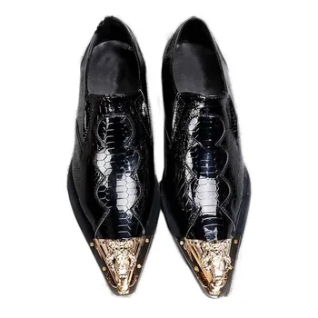 ntparker İngiliz Tarzı erkek ayakkabı yüksek Artan italyan elbise ayakkabı patent hakiki deri düğün dans ayakkabıları erkekler için, EU38-46