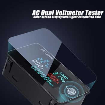 KWS-AC305 AC Çift Voltmetre Test Cihazı Dijital 0-100A Voltaj Regülatörü 0-500V Voltmetre Ampermetre elektrik sayacı Güç Monitörü