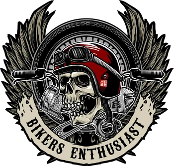 Motosiklet Kafatası Sticker Harleys Davidsons Tarzı Tankı Kask Pannier Çıkartması