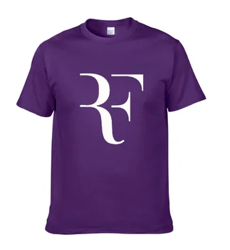 2022 Yaratıcı tasarım RF roger federer logo t shirt düz renk pamuklu T Shirt erkek Yeni Varış Tarzı Kısa Kollu Erkek t-shirt
