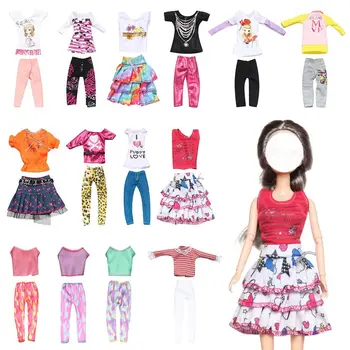 Moda Günlük Giyim Rahat Kıyafetler Bebek Yelek Gömlek Etek Pantolon Elbise Dollhouse Aksesuarları El Yapımı Elbise barbie bebek