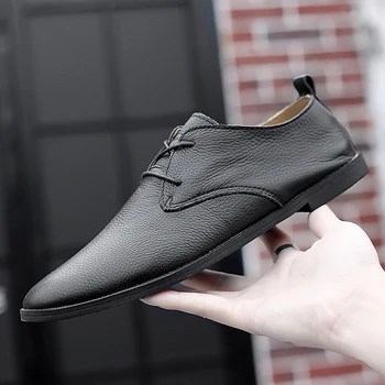 Erkekler rahat ayakkabılar Erkekler İçin Klasik İş Ofis Ayakkabı Erkek Hakiki Deri Ayakkabı Yeni Erkek Moda Tasarım Deri erkek ayakkabısı