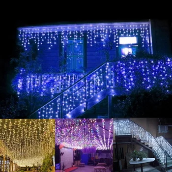 Noel LED perde ışıkları Noel Dekorasyon Ev Bahçe için Açık Peri Garland Noel Süsler Yeni Yıl Dekorasyon 2022