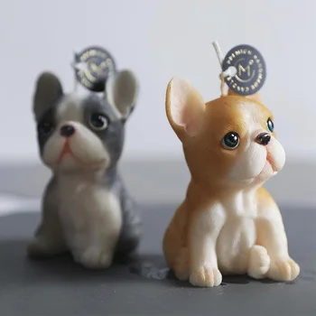 Mum silikon kalıp Fransız Bulldog Tasarım Hayvan Tema Mum Sabun Kalıp Alçı Çimento Beton Mum Kalıp Köpek