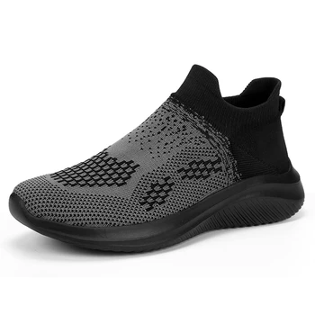 Çift Rahat Çorap Ayakkabı Örme Örgü Spor koşu ayakkabıları Erkekler için Hafif Slip-on Loafer'lar Kadın rahat ayakkabılar