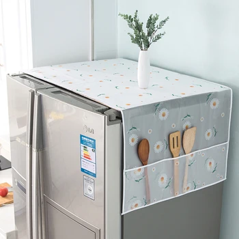 Buzdolabı Kapağı PEVA Toz Geçirmez saklama çantası Kapak Makinesi Yıkama Buzdolabı Kapağı Ev El Sanatları Mutfak Aksesuarları Araçları