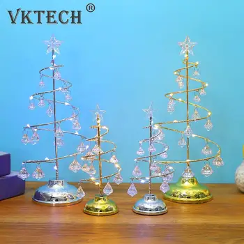 Kristal Noel Ağacı Lamba Spiral LED Peri Noel Ağacı Dekorasyon Sihirli Noel Ağacı Lambaları Ev Partisi için Navidad Hediyeler
