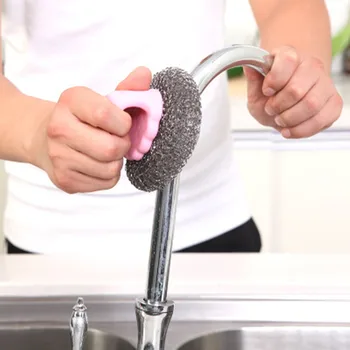Iskandinav Tarzı Ev Mutfak Yuvarlak Yıkama Eşyaları Pot Çanak Fırça Kolu Temizleme Araçları Yıkama Pot Fırça Temizleme Topu