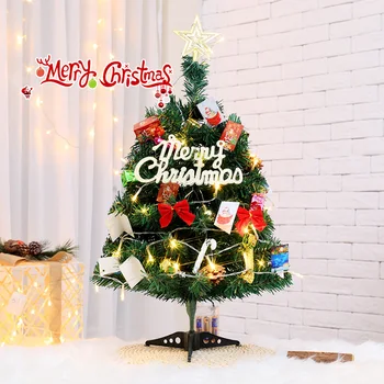 Işık Noel Ağacı Süsleme Tatil İle Mini Masaüstü Yılbaşı Ağacı Yapay Noel Dekorasyonu Ev Düzenleme Malzemeleri Ayarlayın 