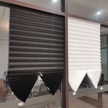 Kendinden yapışkanlı Pilili Güneşlikler Yarım Karartma Pencere Perdeleri Yatak Odası Oturma Odası Balkon Tonları Ev Pencere Kapı için