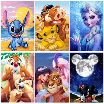 Disney Prenses Yuvarlak Matkap 5D DIY Elmas Boyama Karikatür Hayvanlar Nakış Çapraz Dikiş Mozaik Taklidi Ev Dekor Hediye