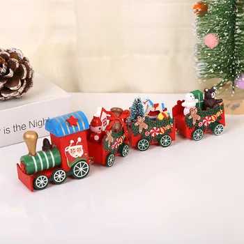 Ahşap Noel Küçük Tren Noel Süsler Mutlu yılbaşı dekoru Ev İçin Mutlu Yeni Yıl 2023 Yaratıcı Çocuklar Naviidad Hediyeler Hediye