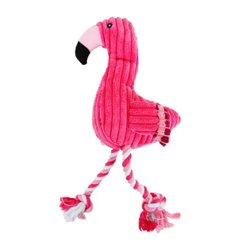 Pamuk Halat Gıcırtılı İnteraktif Karikatür Flamingo Şekilli Bite dayanıklı Pet Çiğnemek Oyuncaklar Köpek İçin Diş Temizleme