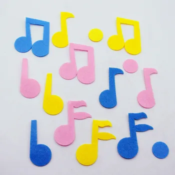 15 adet Mix Renk Müzik Notaları Keçe Kumaş Bez Malzeme Ev Anaokulu Çocuk oda duvar dekoru Çıkartmalar Scrapbooking Aksesuarları