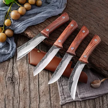 Et Cleaver Dövme kemiksi saplı bıçak Paslanmaz Çelik kasap bıçağı Maket Balık Fileto bıçağı Profesyonel şef bıçağı kılıf ile