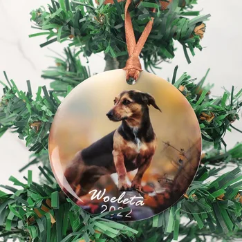 Kişiselleştirilmiş Noel Süs Hatıra Özel Fotoğraf Süs Pet Anıt Hediye için Aile Noel Ağacı Dekorasyon Noel Hediyesi