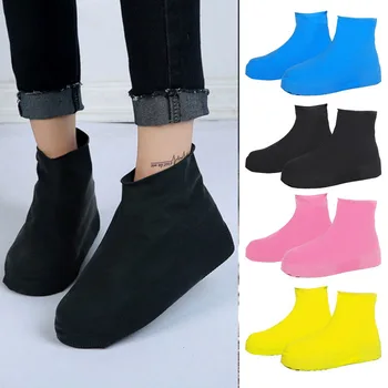 1 Çift Açık Su Geçirmez Ayakkabı Kapağı Silikon Unisex Ayakkabı Koruyucuları Su Geçirmez Kaymaz Ayakkabı Kapakları Yeniden Kullanılabilir yağmur çizmeleri Kapak