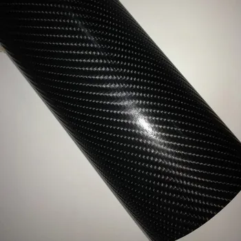 Parlak Siyah 4D Karbon Fiber Vinil Wrap İle Hava yayın Parlak 4D siyah Karbon Film Araç Wrap styling Parlak 4D karbon sticker