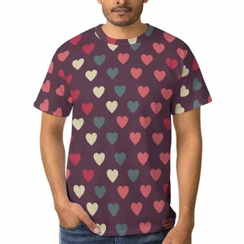 Erkekler ve Kadınlar Aşk Kalp Desen Kısa Kollu T Gömlek 3D Baskılı Sevimli Streetwear Tops Casual O Boyun Kişilik T-Shirt