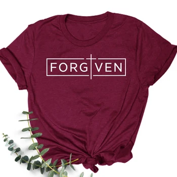Affedilen Kutusu Baskılı kadın T Shirt Pamuk Dini Giyim Yaz Moda Motivasyon Hediye Güçlü İnanç Dropshipping
