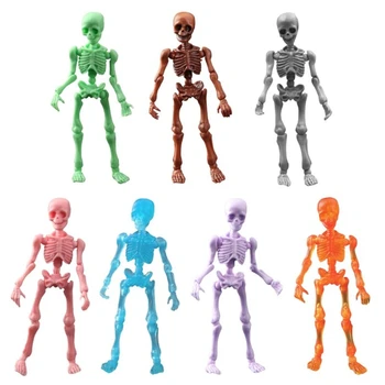 Hareketli Mr. Kemikleri İskelet İnsan Modeli Kafatası Tam Vücut Mini Şekil Oyuncak Cadılar Bayramı Yeni Renk Kristal Kafatası