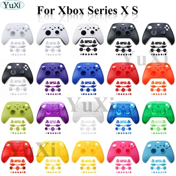 YuXi Yedek Özel Şeffaf Düz Renk Denetleyici Tam Set Konut Kabuk için Düğmeler ile Xbox Serisi X / S Denetleyici