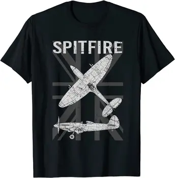 RAF Spitfire Uçak WW2 İngiliz Savaş Uçağı Savaş Uçağı Erkek kısa kollu t-Shirt Rahat PAMUK O-boyun tshirt