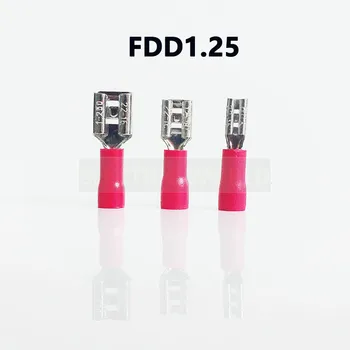 FDD1. 25 serisi 100 adet/torba Yalıtımlı dişi ayırıcı Kablo Konektörü tel terminalleri ön yalıtım terminalleri erkek terminali
