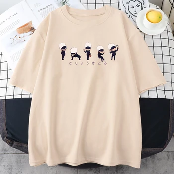 Yuji Itadori Jujutsu Kaisen T Shirt Kadın Vintage Gevşek Kawaii Tshirt Kawaii Karikatür Boy Tişörtleri Yaz Kadın Giysileri