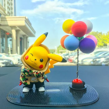 [TAKARA TOMY] Pokemon Pikachu Karikatür Sevimli Araba Dekorasyon Yaratıcı Araba İç Dekorasyon Masaüstü Şekil Süsler A22101903