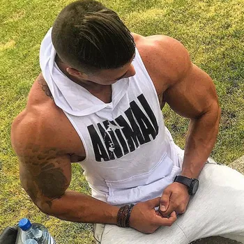 Erkekler Tank top Spor Salonları Spor Kapşonlu Yelek Vücut Geliştirme Pamuk Erkek Kolsuz Gömlek Yaz Rahat Moda Egzersiz Marka Giyim Yeni