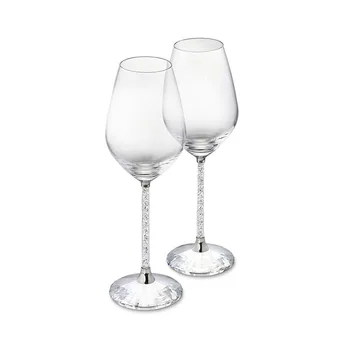 2 Adet Düğün Gözlük Kadeh şarap bardağı Kristal Lüks Parti Kızartma Yüksek Kaliteli Kristal Rhinestones Tasarım H1004