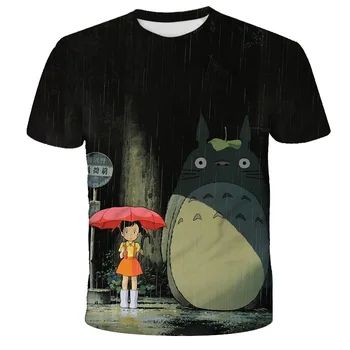 Komşum Totoro 3D Erkek ve Kız Stüdyo Ghibli T-shirt Baskı Kawaii Hayao Miyazaki Saman T-shirt Karikatür Çocuk Giysileri