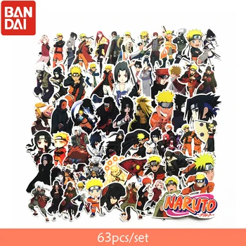 Bandai 63 adet Japonya Anime Karikatür Naruto Akatsuki Etiket Su Geçirmez Bagaj Kaykay Gitar Dizüstü Çıkartmalar Çocuk Oyuncakları