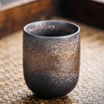 125 ml Japon Retro Kaba Çömlek Kung Fu çay bardağı espresso fincanı çay bardağı Seramik Ev Su Bardağı Hediye Teaware Kahve Kupalar