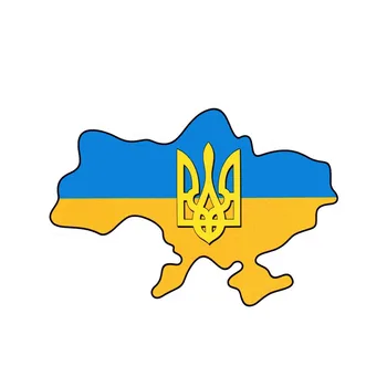 araba sticker ukrayna bayrağı trident araba sticker harita çıkartması ukrayna otomobil parçaları pvc su geçirmez güneş koruyucu 15 cm