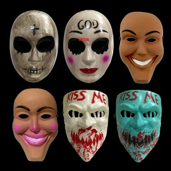 Sıcak Yeni Tasfiye Maskesi Tanrı Çapraz Korkunç Cadılar Bayramı Maskeleri Cosplay Parti Prop Koleksiyonu Tam Yüz Reçine Ürpertici Korku Filmi Maske