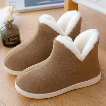 Rahat Kış Kürk Ayakkabı erkek Kapalı Peluş Terlik Erkek Ev sıcak ayakkabı Patik Terlik ev ayakkabıları Terlik 2021